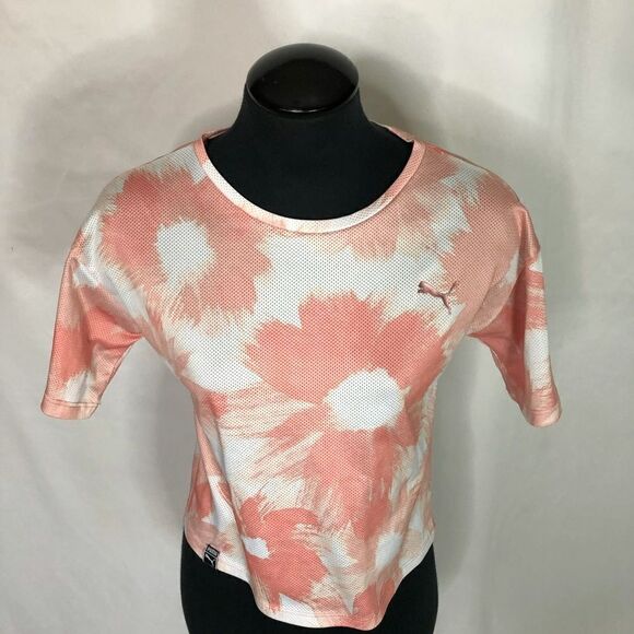 Puma Perforated Floral Active Crop Top - Women’s L - Picture 6 of 8